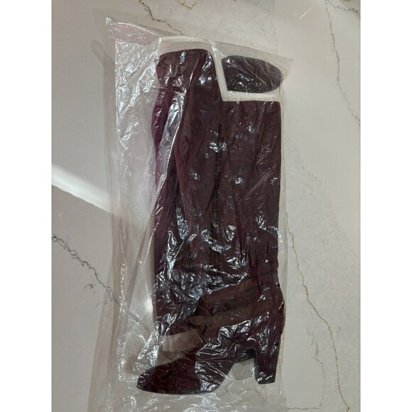 Nine West High Maroon Suade Boots - New With Original Bag And Stuffing - Size 8 - Picture 7 of 7
